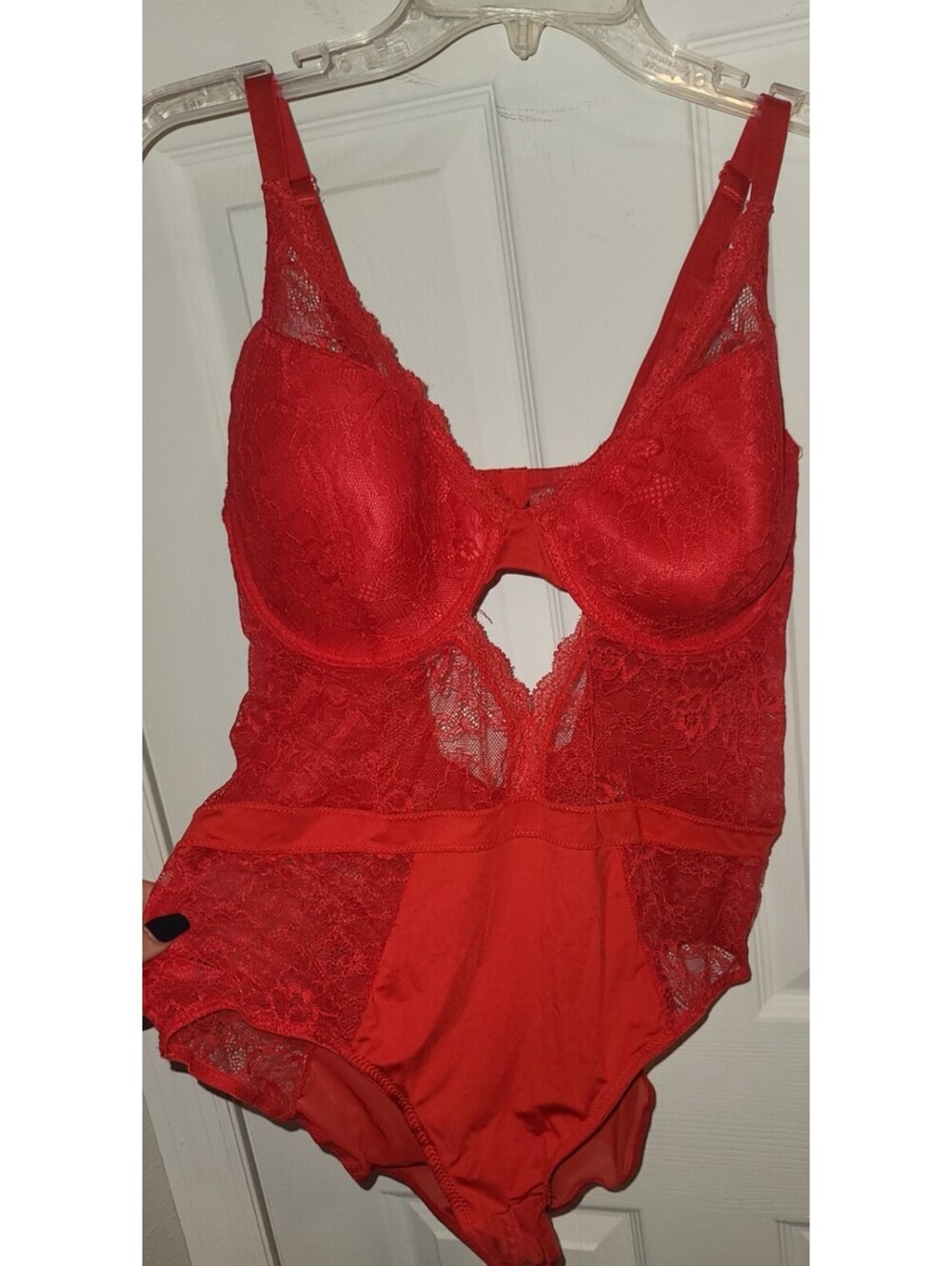 JUST SEXY LINGERIE RED LACE BODYSUIT TEDDY SIZE 3X